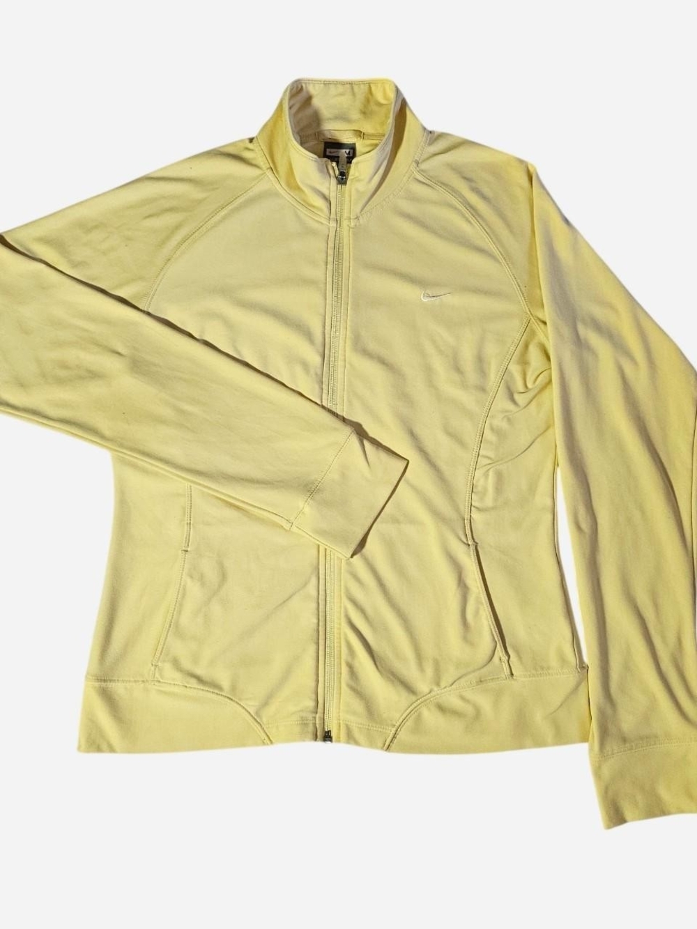 Nike Women's Pastel  Yellow Full-Zip Track Workout  Jacket- Size M